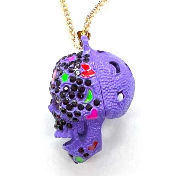Purple Colorful SKULL Pendant Necklace - Picture 2 of 3